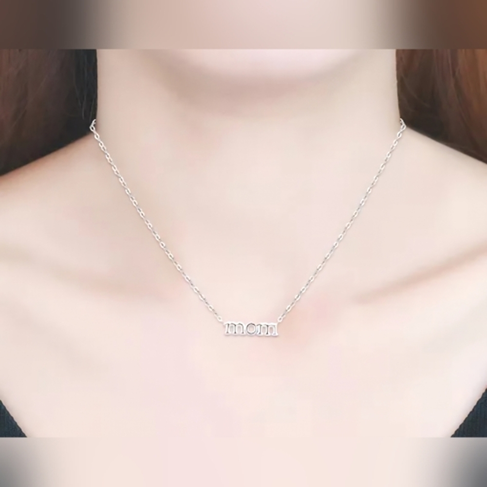 MOM Pendant Necklace in Sterling Silver - Picture 3 of 4